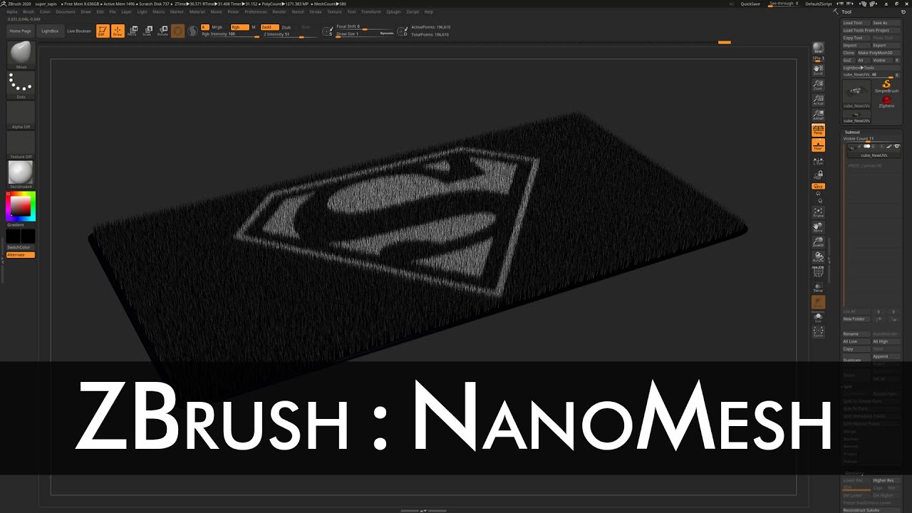 zbrush bake nanomesh