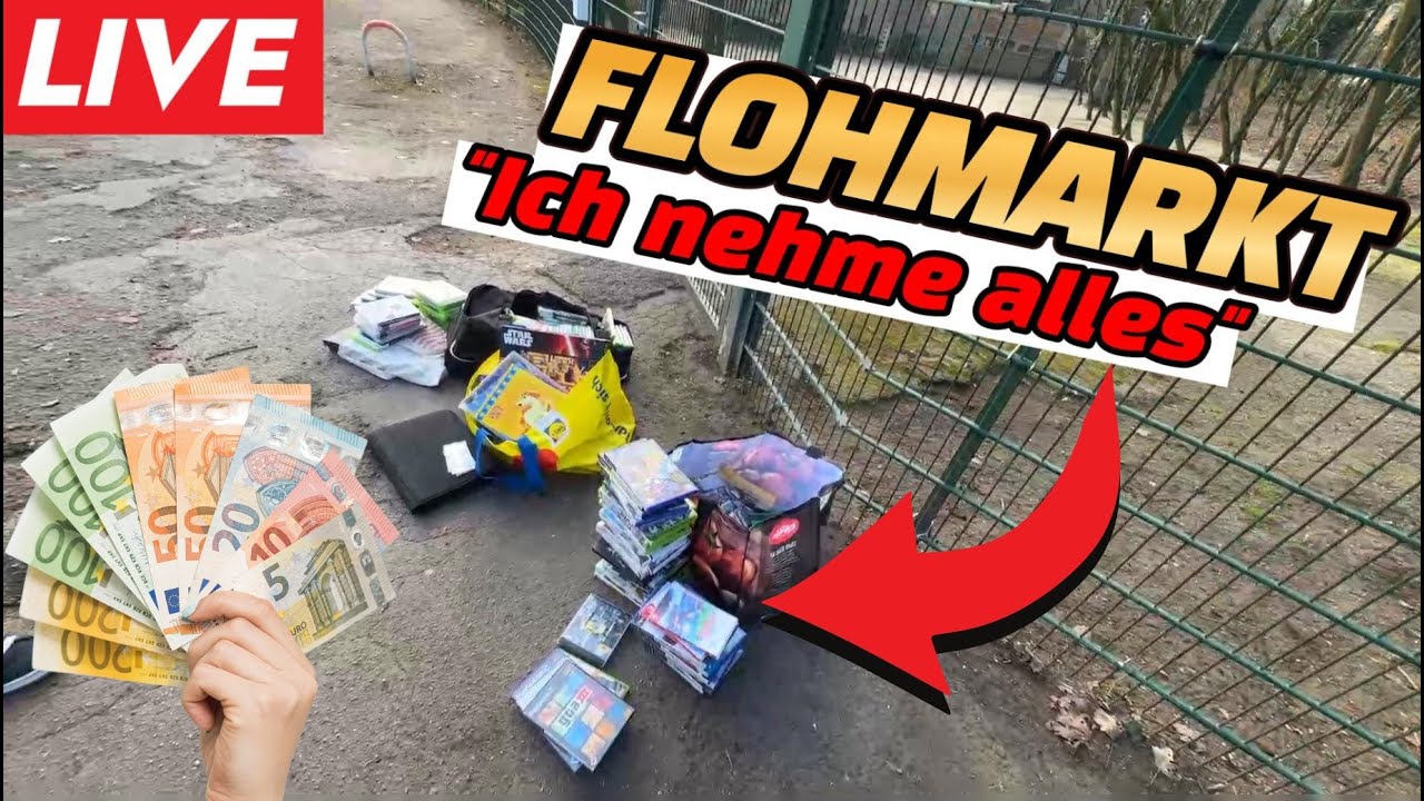 LIVE Flohmarkt - Ich kaufe 3 Taschen voller Videospiele - Pokemon Nintendo & ein Gameboy - Reselling