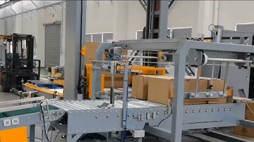 Gate type box palletizing machine carton box palletizing video for boxes video