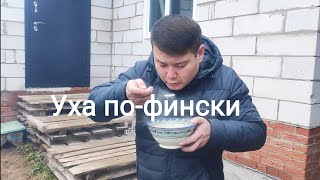 Уха по-фински в казане на костре. Простой рецепт