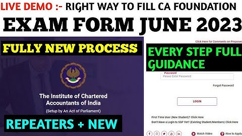 Live Demo :- How To Fill-up CA Foundation Exam Form June 2023