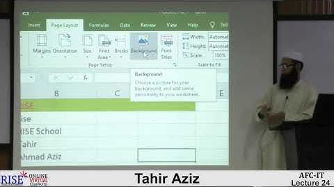 CA AFC 04 IT by Sir Tahir Aziz Lecture # 23 (MS Excel) | Office 365 |