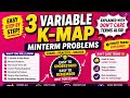 3 Variable K-Map Minterm Problems | Step by Step Explained | With Don’t Care Terms | Day 54