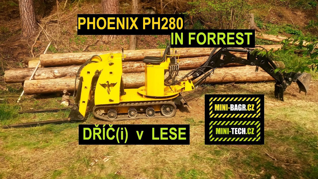 MINI-BAGR.CZ  PH280 FORREST HARDWORKER(s) / Lesní DŘÍČ(i) FORREST GANG #1 MINIEXCAVATOR IN FORREST