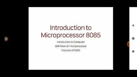 Introduction to 8085 microprocessor