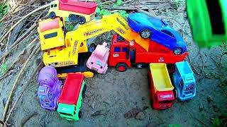 Construction, Police car, Fire Truck, Tractor, Dump Trucks, Jcb, Excavator, Cartoon Toys Videos 766