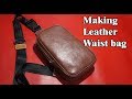 21 [Leather Craft] Making Leather Waist bag / [가죽공예] 가죽 웨이스트백 만들기 / Free Pattern