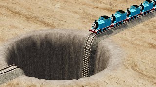 Thomas & Trains vs Giant Pit | BeamNG.Drive