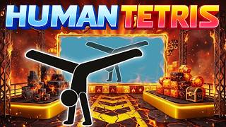 FIRE VERSION 🔥 HUMAN TETRIS SOLO ESCAPE | Immersive Interactive Challenge | Viral Game screenshot 1