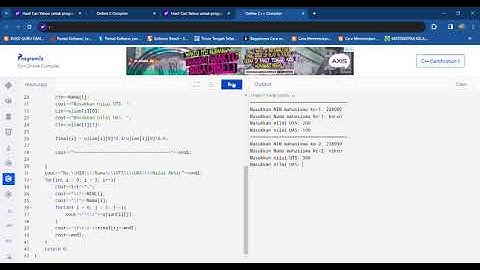 Tugas praktikum algoritma pemprograman - array 2 diminesi