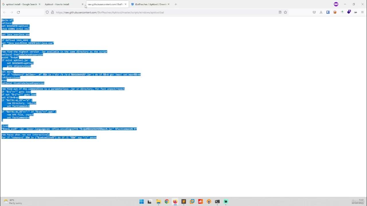 Install apktool in Windows YouTube