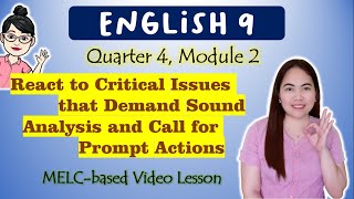 React to Critical Issues |GRADE 9| MELC-based VIDEO LESSON|QUARTER 4| MODULE 2 by ENGLISH TEACHER NI JUAN 51,613 views 1 year ago 7 minutes, 33 seconds
