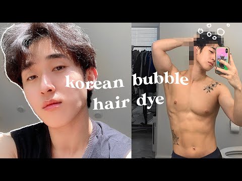 dyeing my hair at home using korean bubble dye... living alone | IVAN LAM