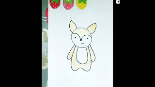 طريقه رسم ثعلب بسيط للاطفال How to draw a cute cartoon fox