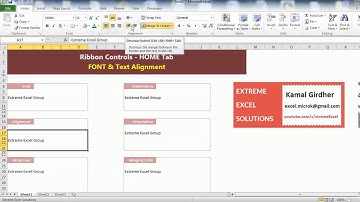 Basic Excel Tutorials - Home Tab | FONT & Alignment Controls (For Beginners)