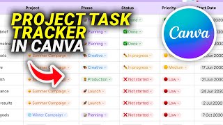 How To Make a Project Task Tracker in Canva Fast!
