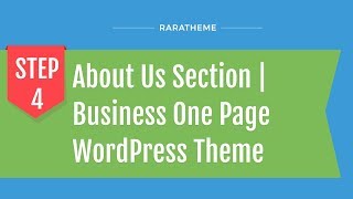 Step 4: About Us Section | Business One Page WordPress Theme