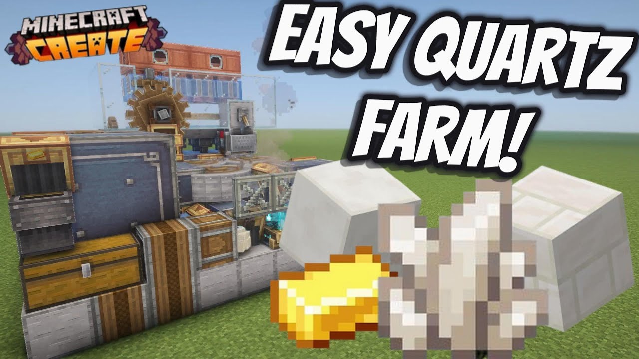 FAST and COMPACT Nether Quartz Farm - Produces Gold Too! | Create Mod ...