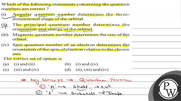 Which of the following statements concerning the quantum numbers are correct? (i) Angular quantu...