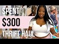 $300 THRIFT WITH ME FOR SPRING 2022 + #TRYONHAUL 🌺| Plus Size Outfits #thrifthaul #thrifting