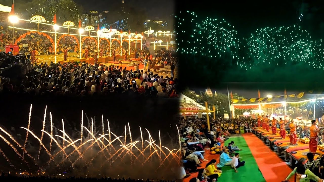 #video dev diwali in varanasi ghat the most beautifull fiear short #vanarasi #banaras #devdiwali2024