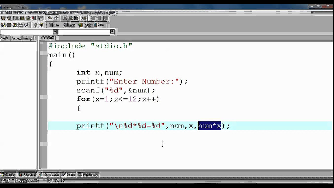 dev c++ คําสั่ง  Update 2022  Code โปรแกรม C การสร้างแม่สูตรคูณตามที่ผู้ใช้กำหนด โดยใช้คำสั่ง for (EP.12)