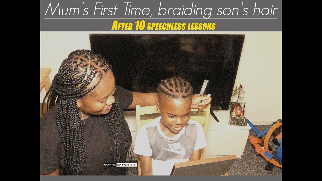 MY STUDENT FIRST TIME BRAIDING ON SON'S HAIR AFTER JUST 10 ONE TO ONE  TUTORIALS WITH ME. - YouTube