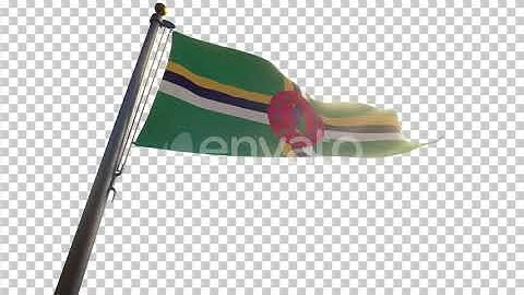 Dominica Flag on a Flagpole with Alpha-Channel | Motion Graphics - Envato elements