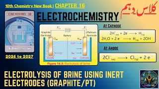 Chapter#16, Topic 16.7, Electrolysis of brine using inert electrode(Graphite/Pt),Class 10th Chem