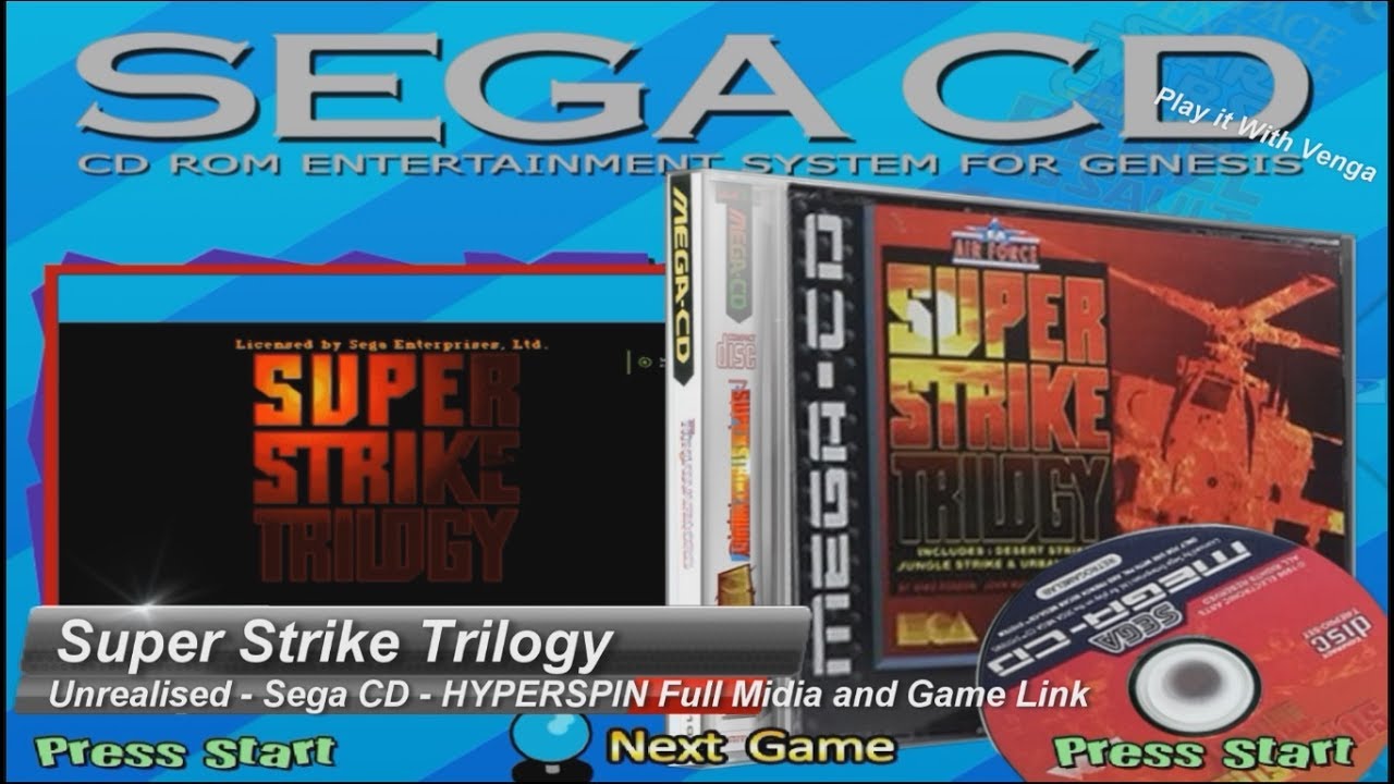Super Strike Trilogy Sega CD HYPERSPIN MIDIA and iso link