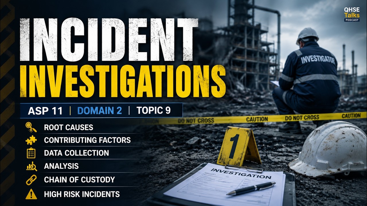 ASP 11 Domain 2 Topic 9 | Incident Investigations | Root Cause Analysis &Chain of Custody
