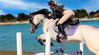 A DREAM COME TRUE! Beach RIDE and JUMP with my HORSE | GO PRO Helmet Cam