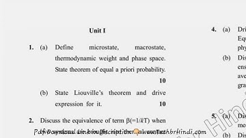 MSc Physics 4th Sem Statistical Mechanics Question Paper