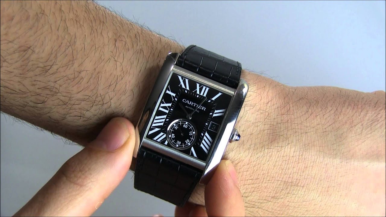 cartier tank watch black face