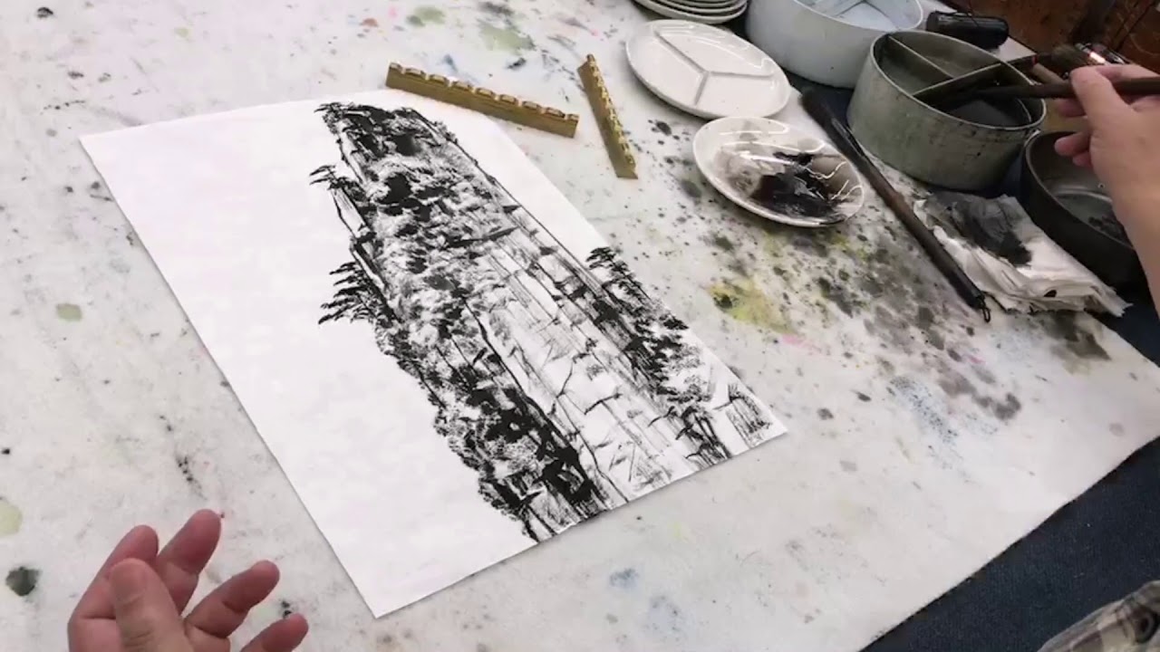巍峨奇峰～水墨山水教学示范～现代国画陈铭显(陳銘顯) 写意示范Modern