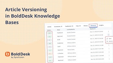 Article Versioning in BoldDesk Knowledge Bases