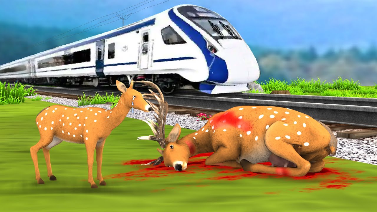 Pregnant Deer Mother Child and Train Train Crossing Pregnant Deer and Baby Story Moral Stories in Hindi