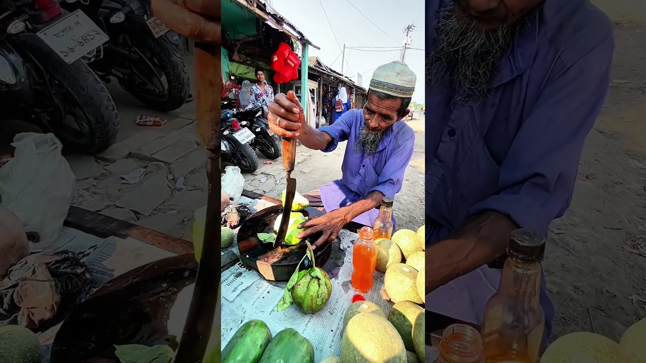 Amazing guava cutting skills.