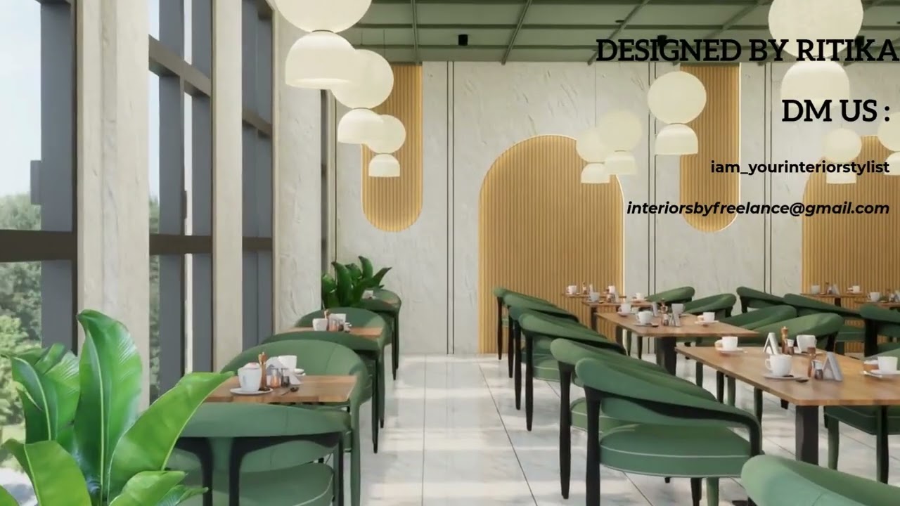 Cozy Modern Cafe Interior Design | Aesthetic Coffee Shop 3d design by Ritika
