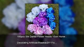 100pcs Silk Dahlia Flower Heads 10cm Home Decorating Artificial Flowers DIY Flower Wall Wreath