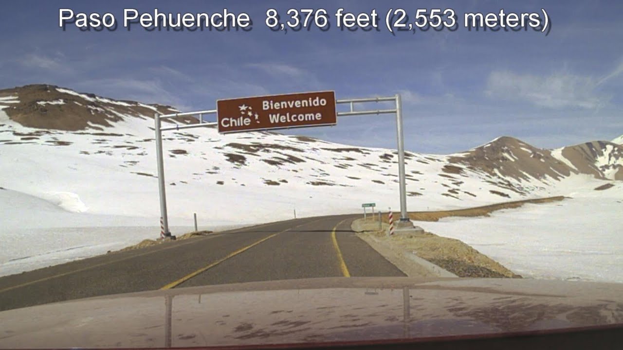 Driving Across the Andes: Pehuenche Pass Border Crossing between Argentina & Chile Dash-cam Timelaps
