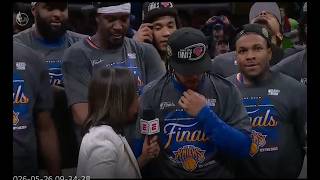 Jalen Brunson and KAT POSTGAME INTERVIEW after Knicks sweep Cavs & reach NBA Finals