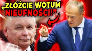 'Złóżcie wotum nieufności Kaczyńskiemu!'. Płomienne przemówienie Tuska w Sejmie