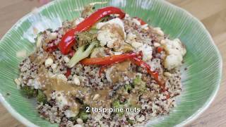 Quinoa With Vegetables And Tahini Sauce