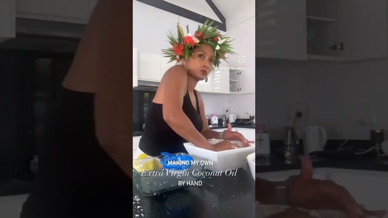 Making Extra Virgin Coconut Oil by hand in Fiji 