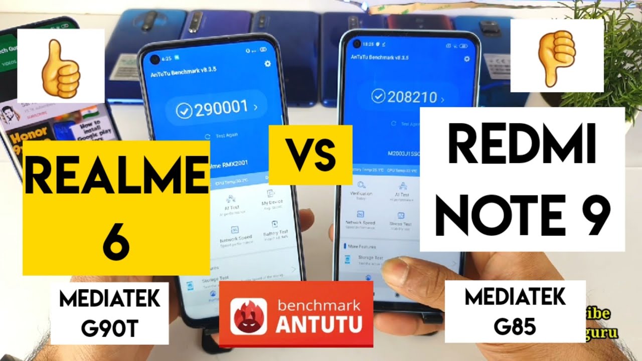 Realme 6 vs redmi note 9 antutu benchmark comparison
