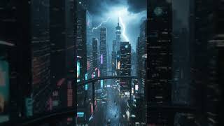 🌧️ Cyber Rain City | Futuristic AI World in Rain | | 8K Cinematic Short #music #phonk #phonkmusic