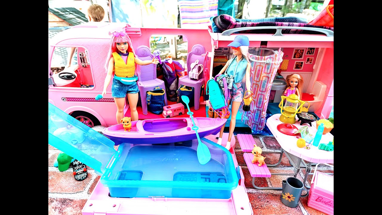 Barbie DREAM CAMPER Vehicle Rv Car Playset with POOL! #barbenheimer  #barbiemovie #barbie 