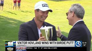 VIDEO: Hovland defeats Sheffler to end the Travelers Championship