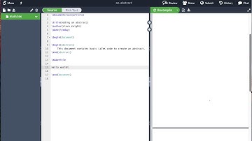 Writing an abstract in LaTeX with overleaf (v2)